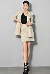 Modern Muse Textured Blazer and Skirt Suit